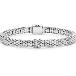 Sale Three Station Silver X Diamond Bracelet | 6Mm Silver