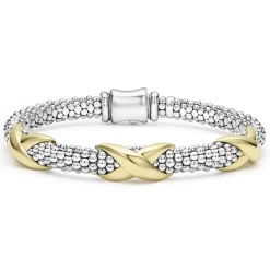 Online Three Station X Caviar Bracelet | 6Mm Two-Tone