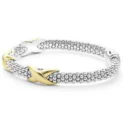 Online Three Station X Caviar Bracelet | 6Mm Two-Tone