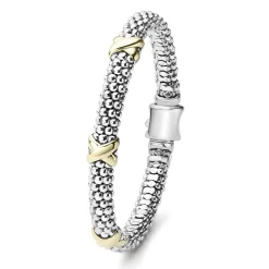 Cheap Three Station X Caviar Bracelet | 6Mm Two-Tone