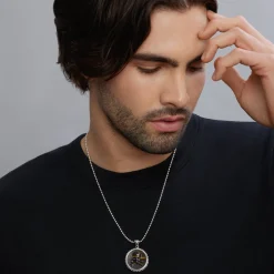 Cheap Tiger Iron Skull Crossbone Amulet Amulets