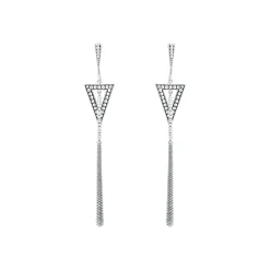 Best Triangle Circle Drop Earrings Silver