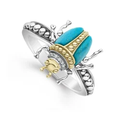 Fashion Turquoise Beetle Diamond Ring Gemstones