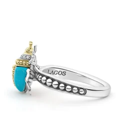 Fashion Turquoise Beetle Diamond Ring Gemstones