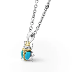 New Turquoise Beetle Diamond Pendant Necklace Diamonds