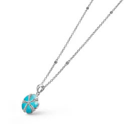 New Turquoise Flower Pendant Necklace Gemstones