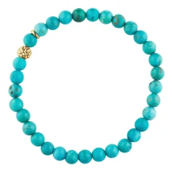 Best Sale Turquoise Gold Station Bead Bracelet Gold