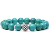 Cheap Turquoise Silver Station Bead Bracelet Gemstones
