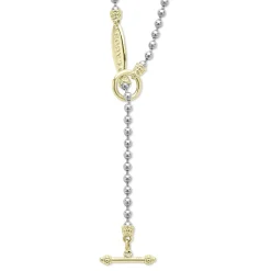 Clearance Two-Tone Beaded Toggle Necklace Two-Tone