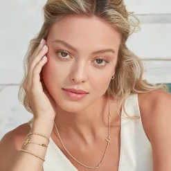 Clearance Two-Tone Beaded Toggle Necklace Two-Tone