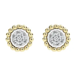 Best Sale Two-Tone Caviar Diamond Stud Earrings Two-Tone