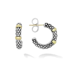 Best Two-Tone Caviar Huggie Earrings Hoop Earrings