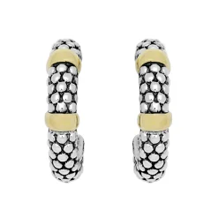 Discount Two-Tone Caviar Huggie Earrings Two-Tone
