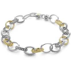 Fashion Two-Tone Caviar Link Bracelet Two-Tone