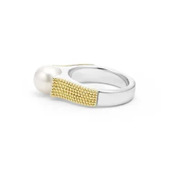 Cheap Two-Tone Caviar Pearl Ring Two-Tone