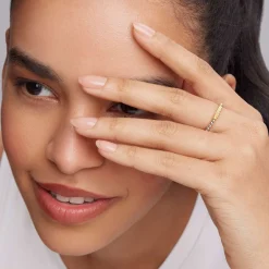 Discount Two-Tone Caviar Stacking Ring Stacking Rings