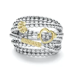 Store Two-Tone Caviar Statement Ring Caviar Rings