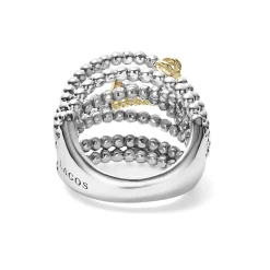 Store Two-Tone Caviar Statement Ring Caviar Rings