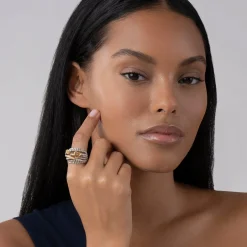 Online Two-Tone Caviar Statement Ring Two-Tone