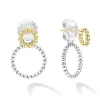 Store Two-Tone Circle Drop Earrings Stud Earrings