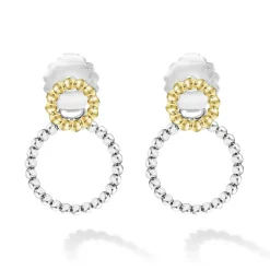Store Two-Tone Circle Drop Earrings Stud Earrings