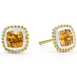 Shop Two-Tone Citrine Stud Earrings Two-Tone