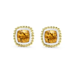 Shop Two-Tone Citrine Stud Earrings Two-Tone