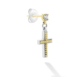 Store Two-Tone Diamond Cross Earring Earrings