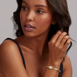 Online Two-Tone Diamond Cuff Bracelet Two-Tone