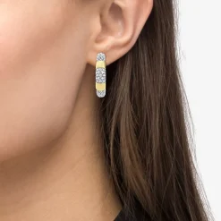 Shop Two-Tone Diamond Hoop Earrings Hoop Earrings