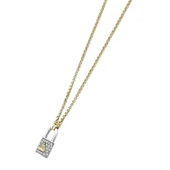 Best Two-Tone Diamond Lock Necklace Diamonds
