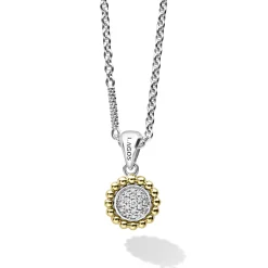 Online Two-Tone Diamond Pendant Necklace Diamonds
