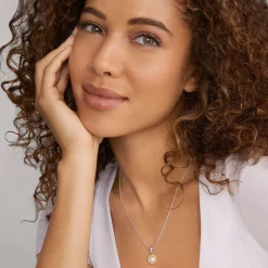 Online Two-Tone Diamond Pendant Necklace Diamonds