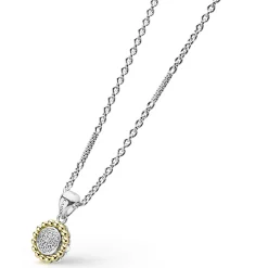 Online Two-Tone Diamond Pendant Necklace Diamonds