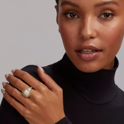 Sale Two-Tone Diamond Square Ring Two-Tone