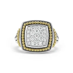 Sale Two-Tone Diamond Square Ring Two-Tone