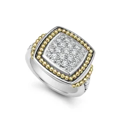 Best Sale Two-Tone Diamond Square Ring Diamonds