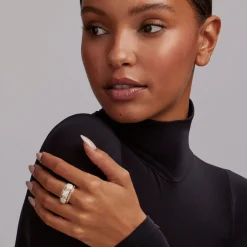 Sale Two-Tone Diamond Stacking Rings Two-Tone