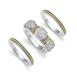 Sale Two-Tone Diamond Stacking Rings Two-Tone