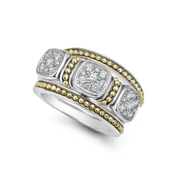 Discount Two-Tone Diamond Stacking Rings Stacking Rings