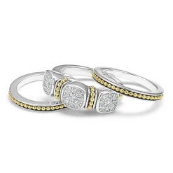 Discount Two-Tone Diamond Stacking Rings Stacking Rings