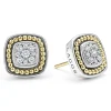Clearance Two-Tone Diamond Stud Earrings Two-Tone