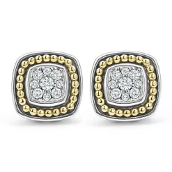 Clearance Two-Tone Diamond Stud Earrings Two-Tone