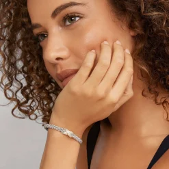 Store Two-Tone Diamond X Caviar Bracelet | 6Mm Two-Tone