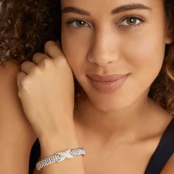 Flash Sale Two-Tone Diamond X Caviar Bracelet | 9Mm Diamonds