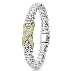 Flash Sale Two-Tone Diamond X Caviar Bracelet | 9Mm Diamonds
