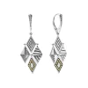 Fashion Two-Tone Drop Earrings Silver