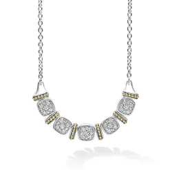 Cheap Two-Tone Five Station Diamond Necklace Two-Tone