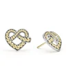 Best Two-Tone Heart Stud Earrings Two-Tone