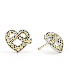 Best Two-Tone Heart Stud Earrings Two-Tone